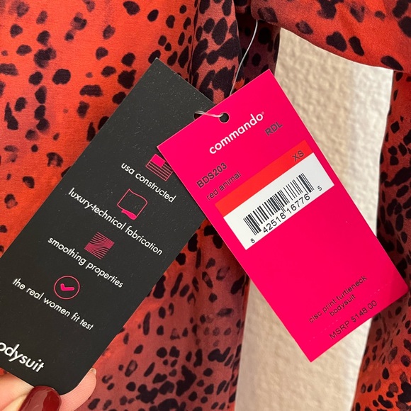 NWT Commando Animal Print Bodysuit Red clsc XS - Picture 7 of 10